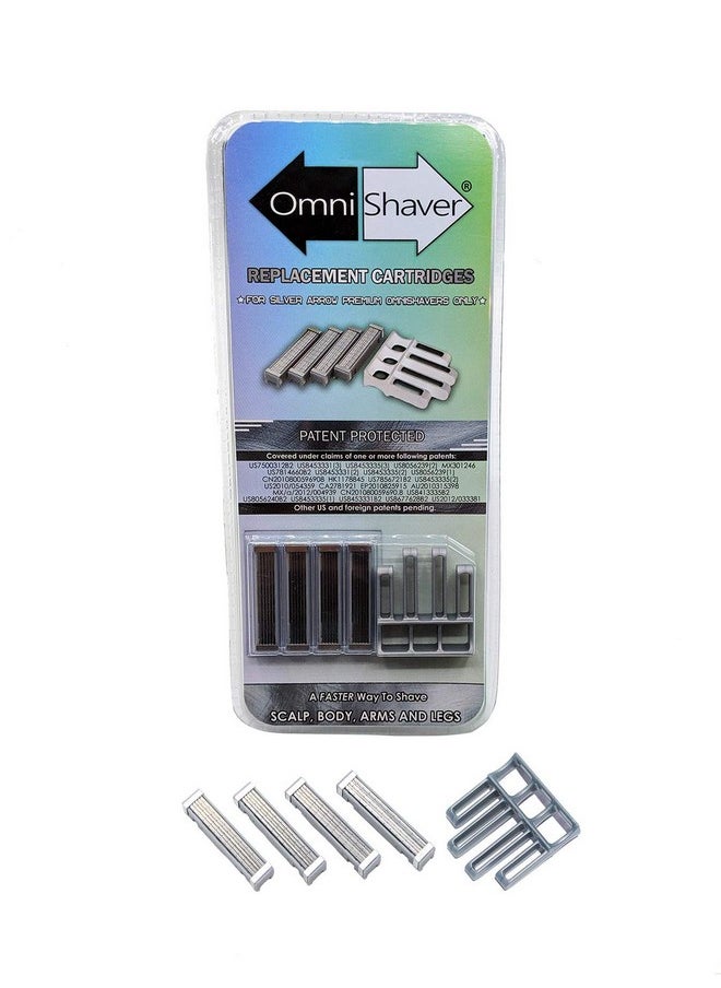 OmniShaver Premium Omnishaver Replacement Cartridge Refill Kit With One Blade Removal Tool An Alternative To Disposable Self Cleans & Strops During Use Durable Smooth & Comfortable 4 Cartridges  - Image 1