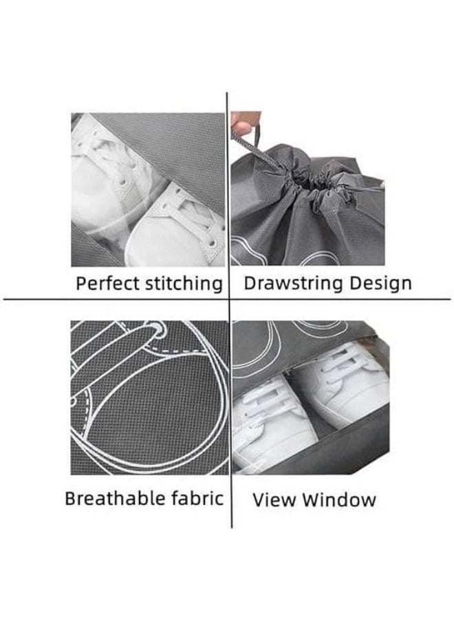 Premium 5-Pack Travel Shoe Pouches: Dustproof & Waterproof Storage Organizers with See-Through Window - Space-Saving Packing Cubes for Luggage & Closet. - Image 3