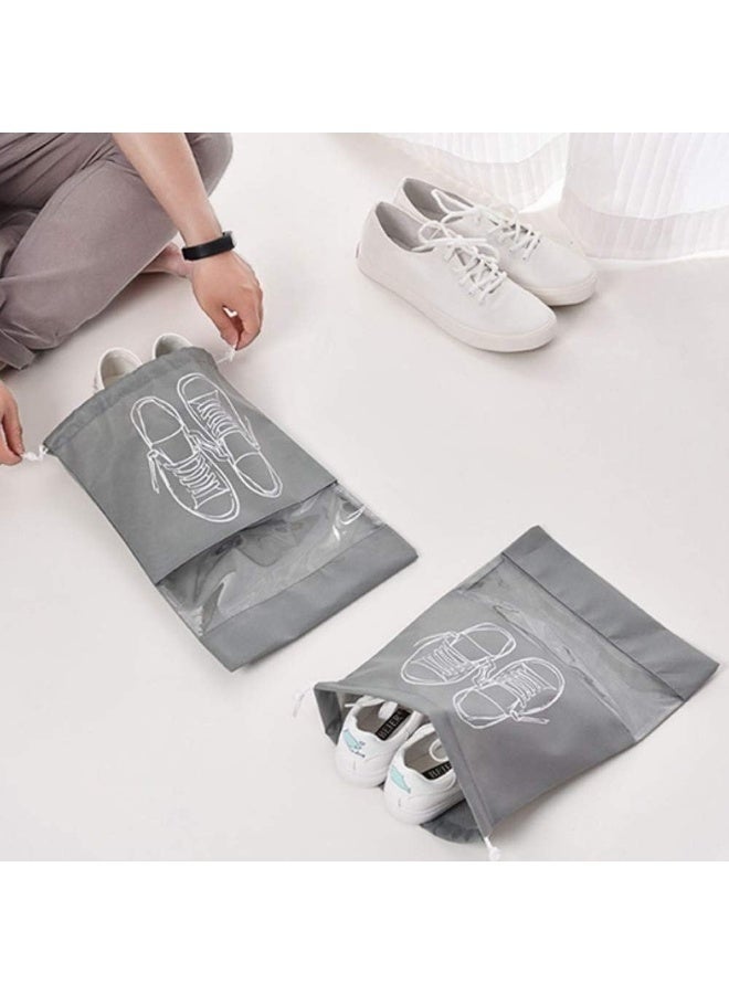 Premium 5-Pack Travel Shoe Pouches: Dustproof & Waterproof Storage Organizers with See-Through Window - Space-Saving Packing Cubes for Luggage & Closet. - Image 5