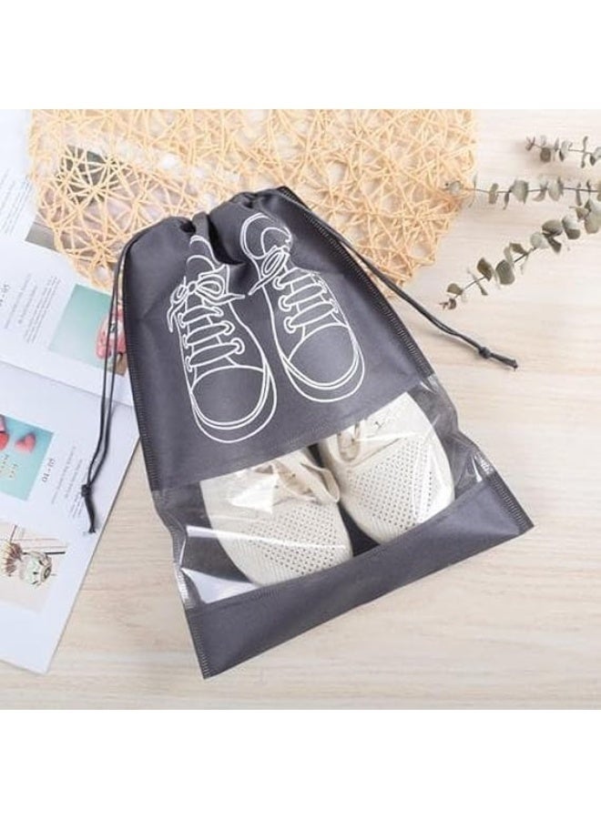 Premium 5-Pack Travel Shoe Pouches: Dustproof & Waterproof Storage Organizers with See-Through Window - Space-Saving Packing Cubes for Luggage & Closet. - Image 4