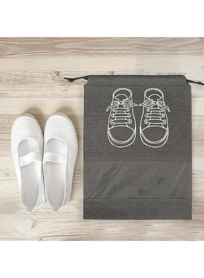 Premium 5-Pack Travel Shoe Pouches: Dustproof & Waterproof Storage Organizers with See-Through Window - Space-Saving Packing Cubes for Luggage & Closet. - Image 2