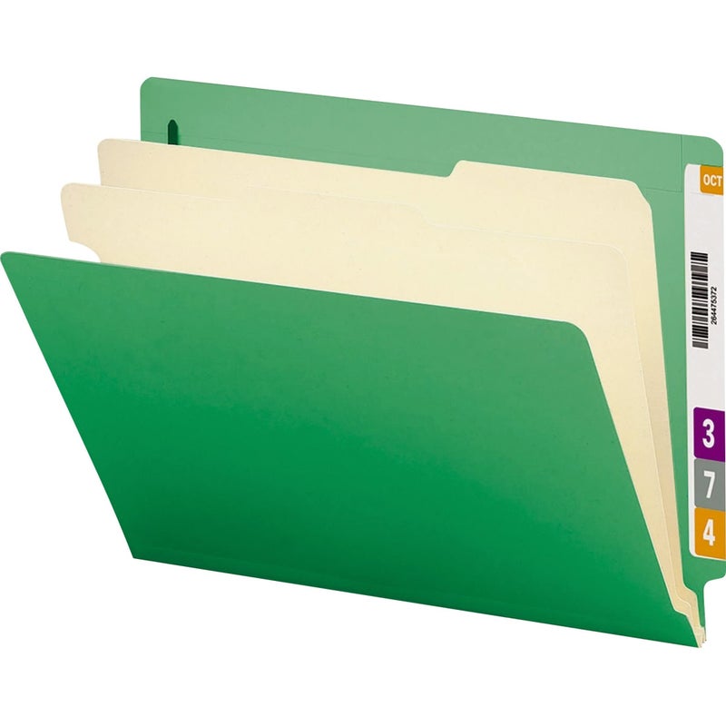 Smead End Tab Classification File Folder 2 Dividers 2 Expansion Letter Size Green 10 per Box 26837