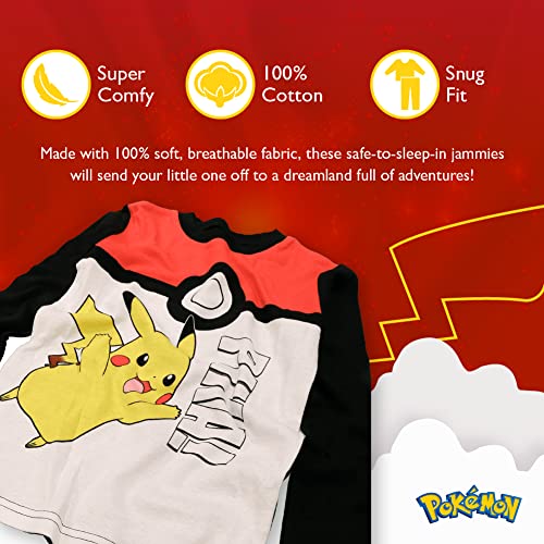 Pokemon Boys' 6-Piece Snug-Fit Cotton Pajamas Set, Poke Treasure, 10 - Image 2