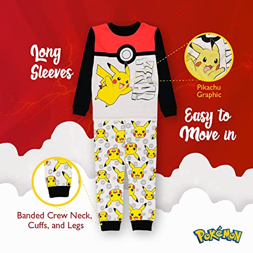 Pokemon Boys' 6-Piece Snug-Fit Cotton Pajamas Set, Poke Treasure, 10 - Image 3