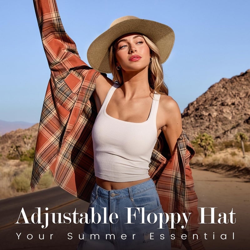 Pleneal Beach Hats for Women, Straw Hat for Women UPF 50+ UV Sun Protection Sun Hat - Image 2