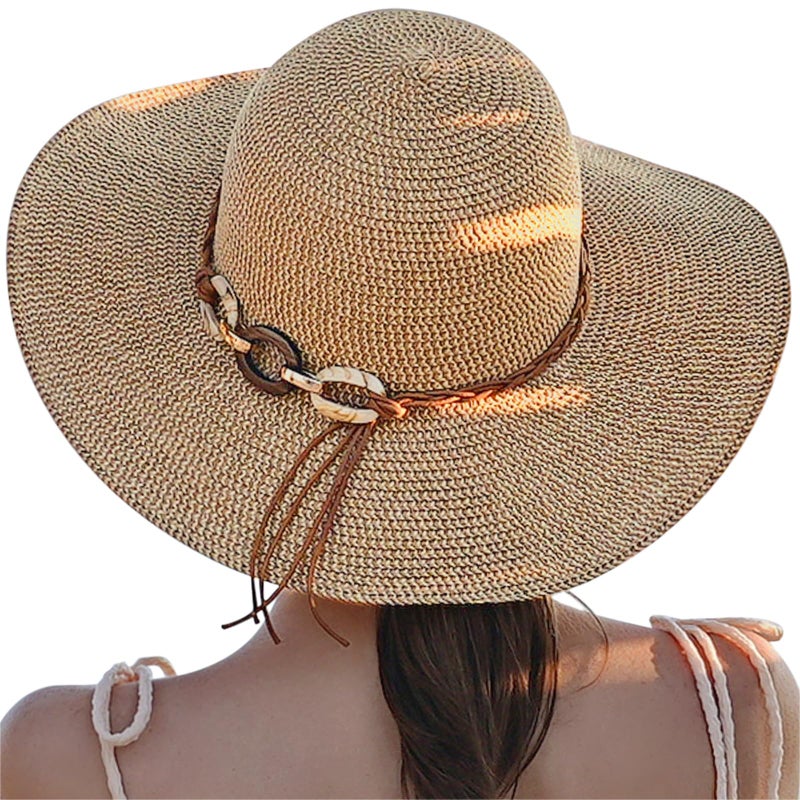 Pleneal Beach Hats for Women, Straw Hat for Women UPF 50+ UV Sun Protection Sun Hat - Image 1