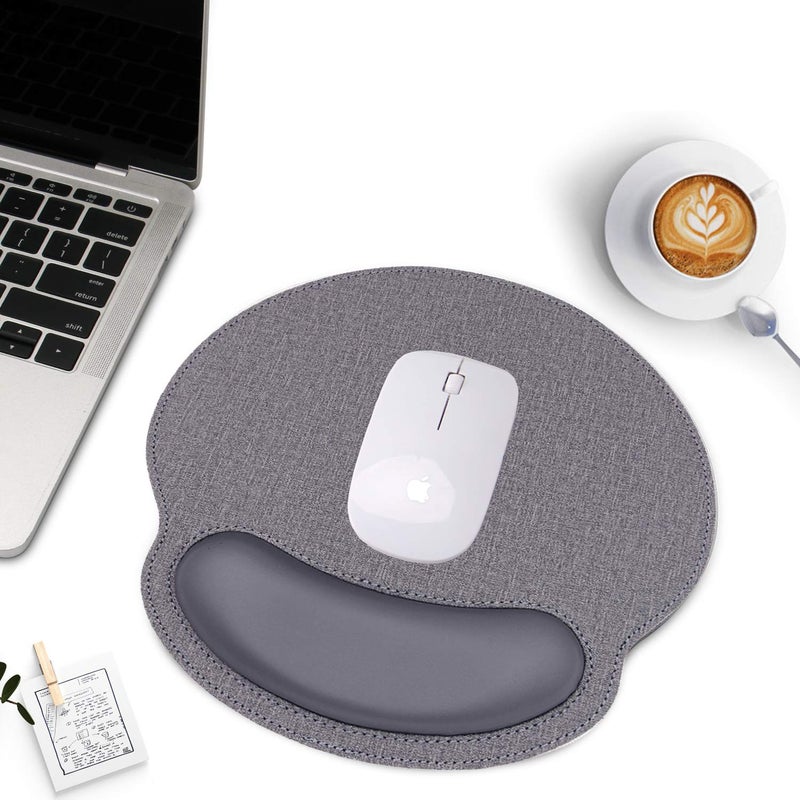 iVeze Ergonomic Mouse Pad with Wrist Support,Comfort Mousepad for Laptop Computers, Mac,Non Slip Rubber Base Memory Foam Wrist Rest Mouse Pads for Men Women,Home Working Office Gaming,Pain Relief,Gray - Image 2