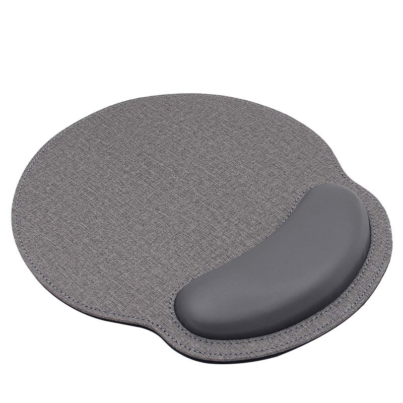 iVeze Ergonomic Mouse Pad with Wrist Support,Comfort Mousepad for Laptop Computers, Mac,Non Slip Rubber Base Memory Foam Wrist Rest Mouse Pads for Men Women,Home Working Office Gaming,Pain Relief,Gray - Image 1