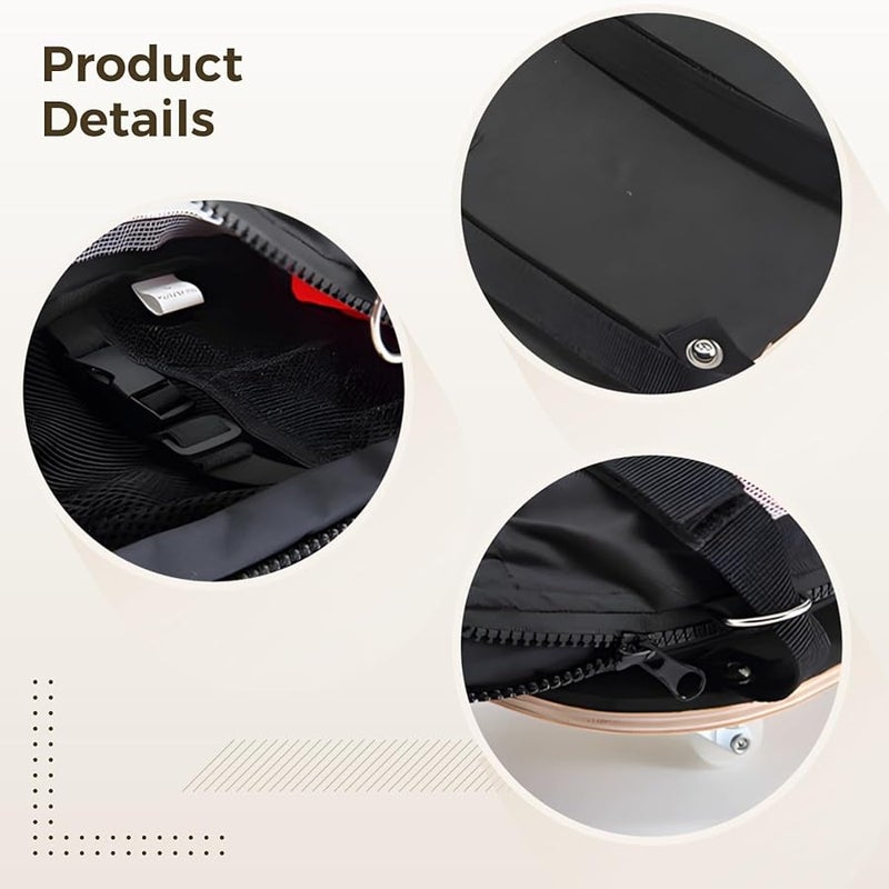 Adjustable Dog Wheelchair For Hind Legs Breathable Polyester Sizes S M L Smooth Rolling Wheels - Image 3