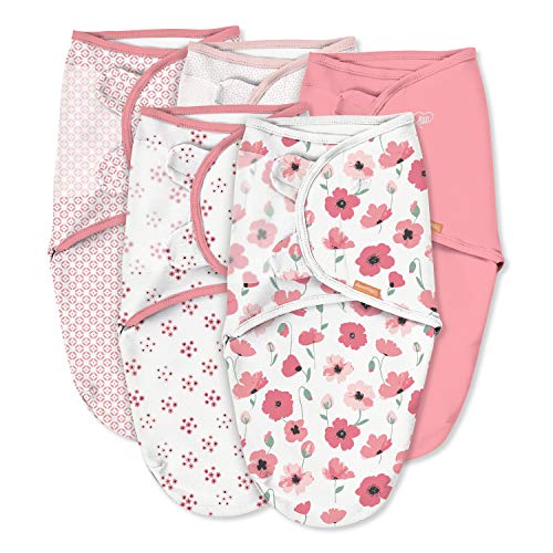SwaddleMe Original Swaddle – Size Small/Medium, 0-3 Months, 5-Pack (Pretty Poppy ) - Image 1