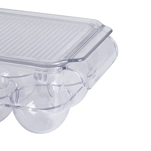 Kitchen Details Egg Crate | Dimensions: 14.5"x4.5"x2.9" | Fits 14 Eggs per Crate | Stackable | BPA Free | Easy Pull Handles | Kitchen Organization | Clear - Image 5