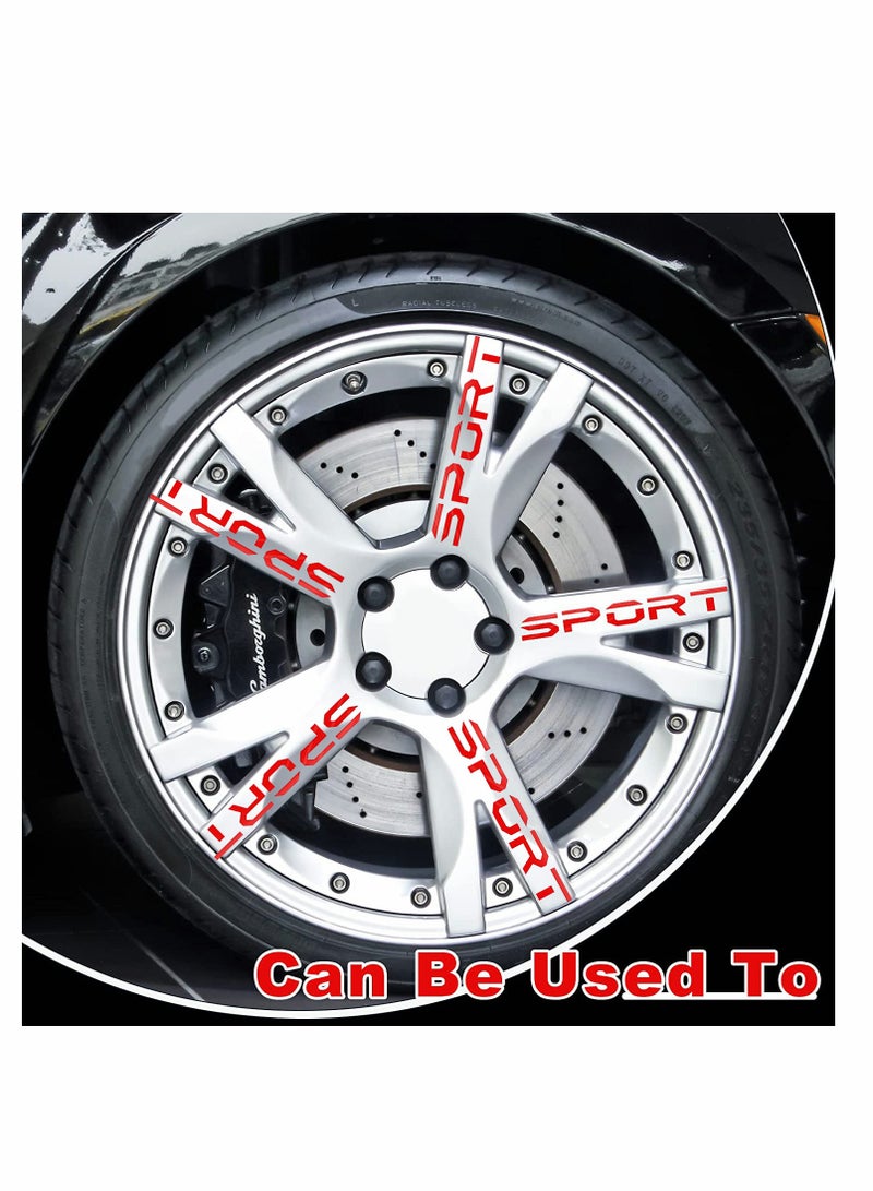 Generic Wheel Rim Decal Stripes Set, Reflective Stickers, Auto Racing Sport Logo Decals, Waterproof Wheel Stripe Car Rim Stripes for 18-21 Inch Wheels (12 PCS) - Image 2