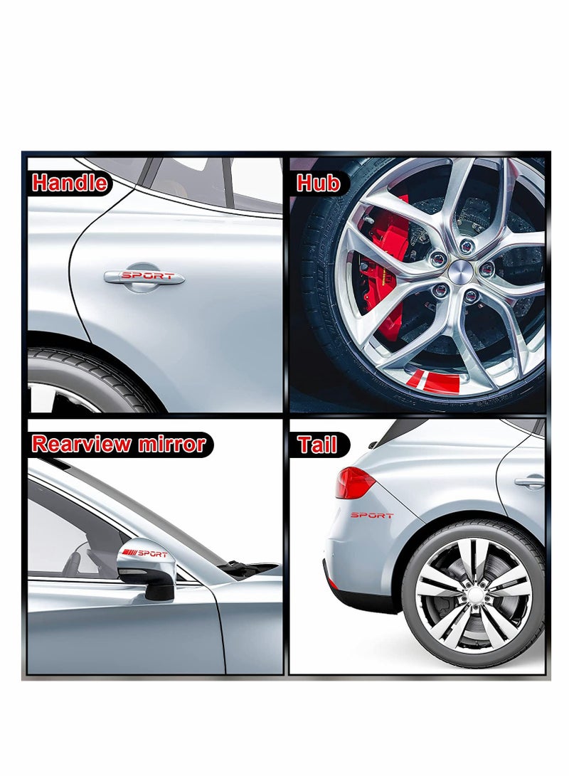 Generic Wheel Rim Decal Stripes Set, Reflective Stickers, Auto Racing Sport Logo Decals, Waterproof Wheel Stripe Car Rim Stripes for 18-21 Inch Wheels (12 PCS) - Image 4