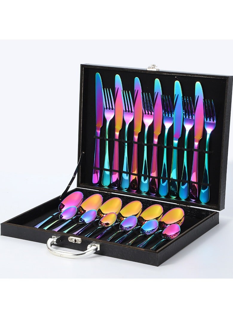 Nariele Stainless Steel Tableware Set Of 24 Pieces Western Knife Fork Spoon Set - Image 1