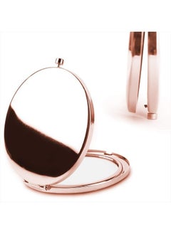 Dynippy Compact Mirror Round Rose Gold Makeup Mirror Folding Mini Pocket Mirror Portable Hand Mirror Double-Sided with 2 x 1x Magnification for Woman Mother Kids Great Gift (Watercolor Flower)  - Image 4