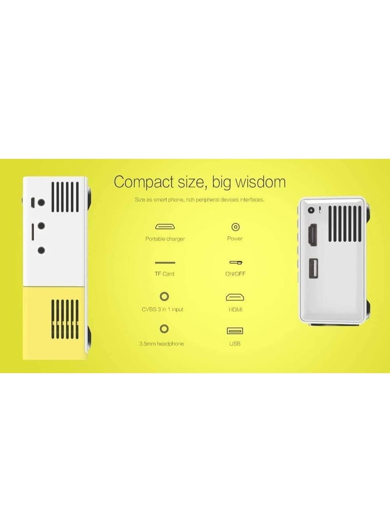 Mini Projector Portable 1080P LED Projector for Home Cinema Theater, Indoor and Outdoor Movie Projectors, Supports Laptop, PC, Smartphone with HDMI Input - Image 4