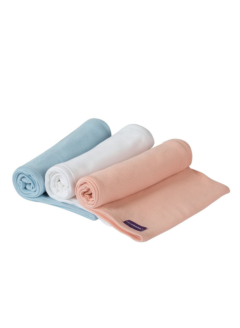 Clevamama Waffle Weave Cotton Blanket Cot/Cot Bed 120 x 140 cm - Coral - Image 5