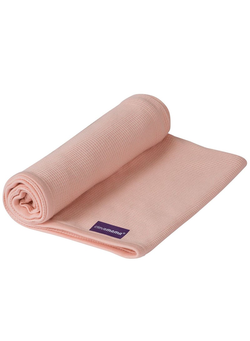 Clevamama Waffle Weave Cotton Blanket Cot/Cot Bed 120 x 140 cm - Coral - Image 2