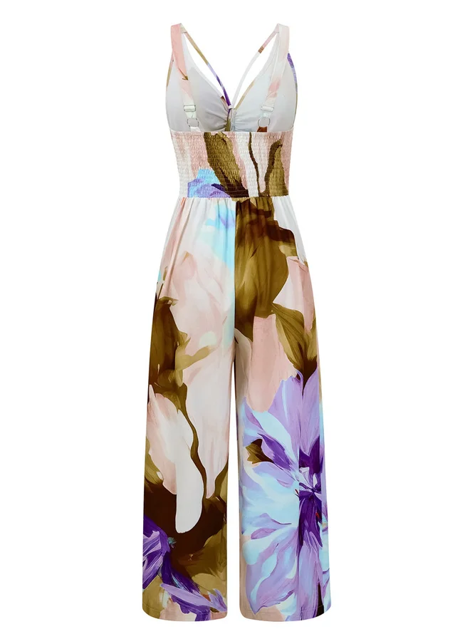 تايك تو Take Two Allover Plant Print Cami Jumpsuit