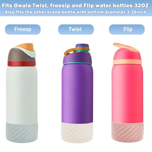 LUCKINEE 2Pcs Silicone Boot Base Sleeve for Owala Water Bottle FreeSip Twist and Flip Protective Silicone Bottom Bumper for Owala Flask Water Bottle Accessories BPA Free - Image 2
