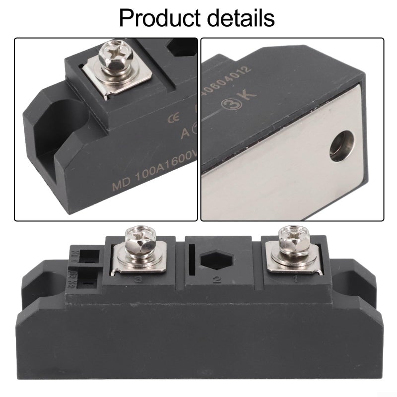 MD100A High Voltage Rectifier Diode Module 1600V For Solar PV Arrays Battery Charging Motor Soft Start - Image 3