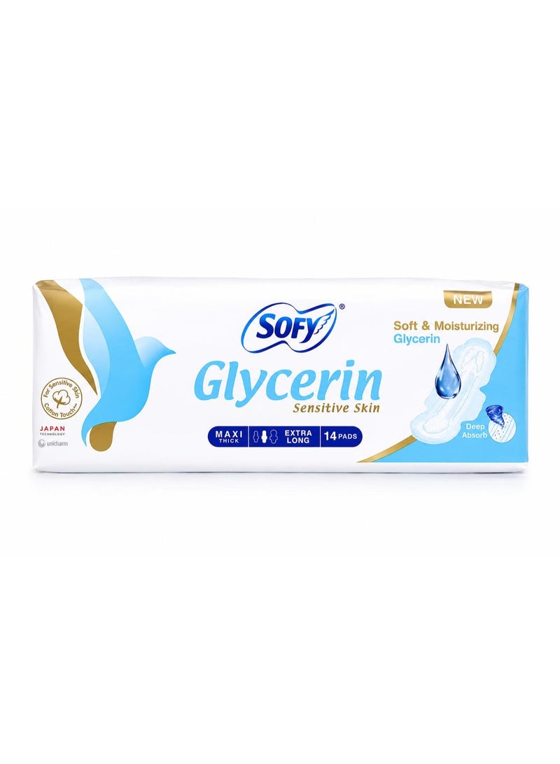Sofy Glycerin Sensitive Skin Maxi Thick Extra Long Sanitary pads,14 Pads - Image 3