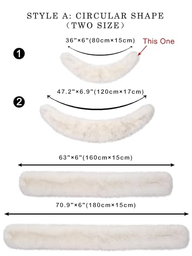 LA CARRIE Women's Faux Fur Collar Scarf Wrap Shawl Cold Winter Warmer(White) - Image 3