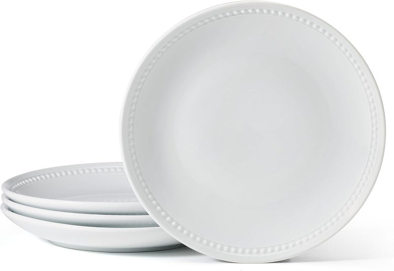 Everyday White طقم أطباق عشاء كوبية مزينة من 4 قطع 10.5 بوصة - Image 1