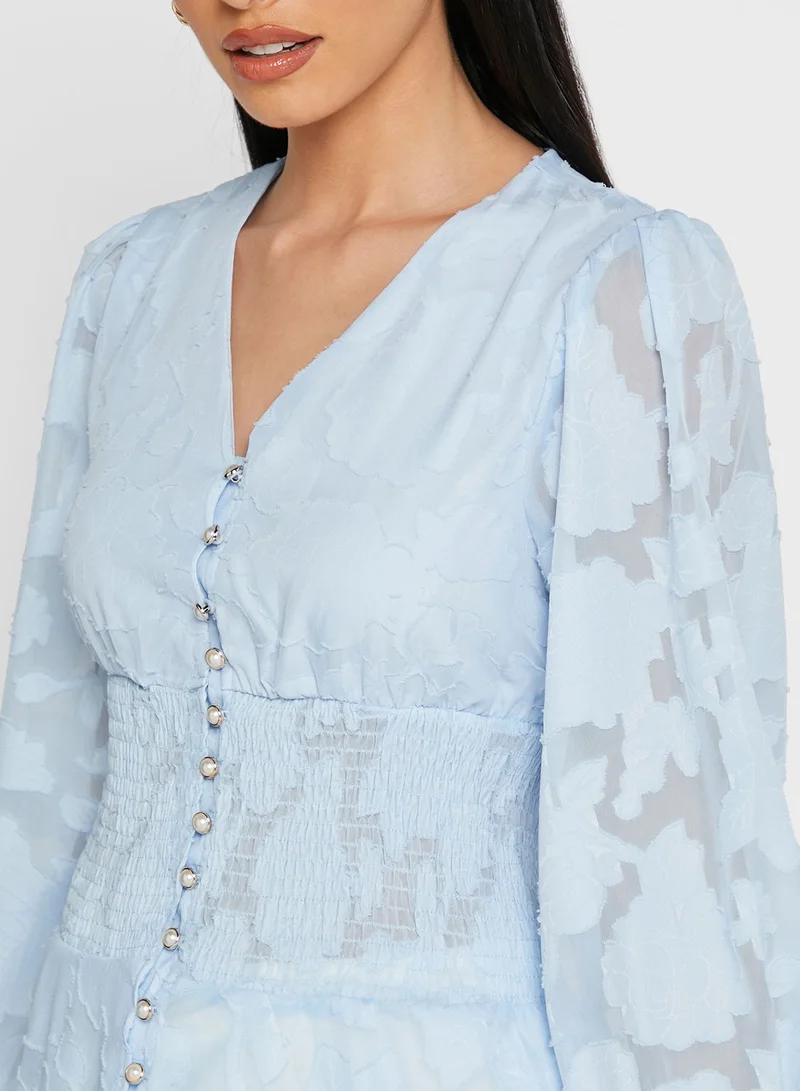 ELLA Shirred Waist Detail Top