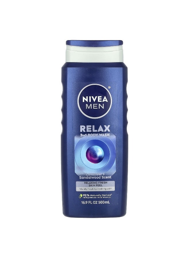 Nivea نيفيا، للرجال، غسول الجسم 3 في 1، لافندر + خشب الصندل، 16.9 أونصة سائلة (500 مل) - Image 1
