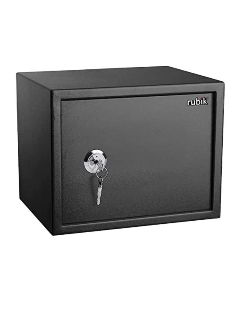Rubik - Safe Box with Key and Shelve for Home Office Shop RB30K1 (30x38x30cm, Black) - Image 1