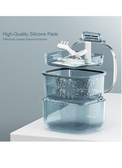 loevcc Retainer Case, Retainer Cleaner Case, Unique Denture Bath with Drain Tray, Suitable for Dentures, Denture Bridges, Partial Dentures, Traditional Braces, Etc. (Blue)  - Image 3