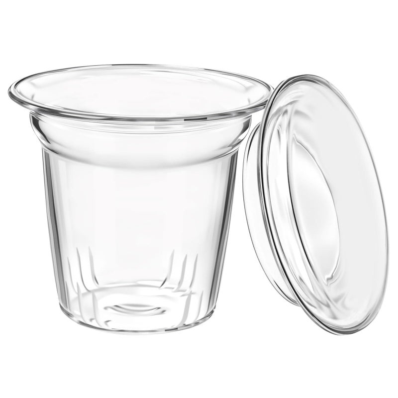 Nbbiww Glass Tea Infuser with Dual-Purpose Lid/Coaster for Teabloom, Glass Tea Strainers for Loose Tea-leaves, Universal Steeper for Teapots, Mug, Bottle, Cup, Travel Tumblersm Microwave & Dishwasher Safe - Image 1
