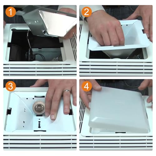 seork S97014212 Bathroom Fan Light Reflector with Socket Replacement Parts Fits for Broan NuTone 763N HB80RL 678 679 655-C 679L 683L 763N HD50LNT - Image 5