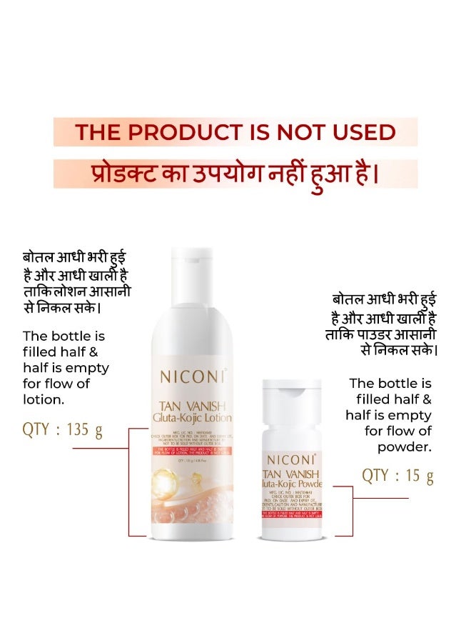 NICONI Tan Vanish Gluta-Kojic Skin Polish | Instant Tan Removal & Glow | Infused with Kojic Acid & Glutathione | Ideal for All Skin Types | Lightens Sun tan | 180g - Image 5
