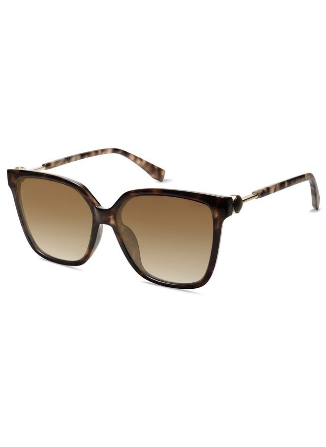Sojos Trendy Square Sunglasses For Women Fashion Uv Protection Lens Womens Sunnies Sunglasses Sj2196 With Dark Tortoise Frame Brown Grading Lens  - Image 1