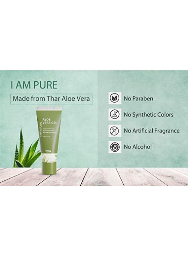 VITRO Pure Aloe Vera Gel 100 Gm For Skin And Hair With Vitamin E (Paraben Free) I Am Naturals - Image 4