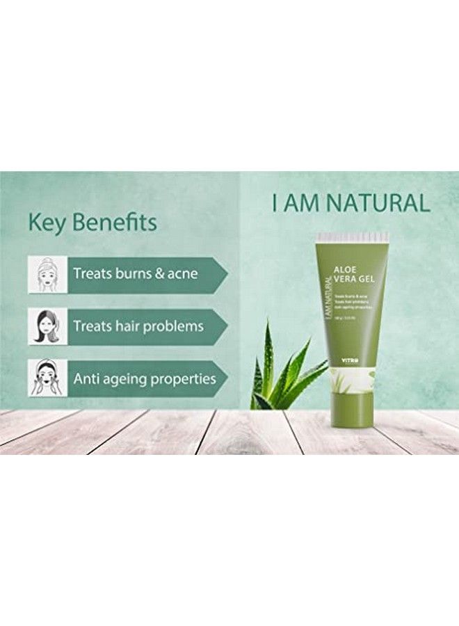 VITRO Pure Aloe Vera Gel 100 Gm For Skin And Hair With Vitamin E (Paraben Free) I Am Naturals - Image 3