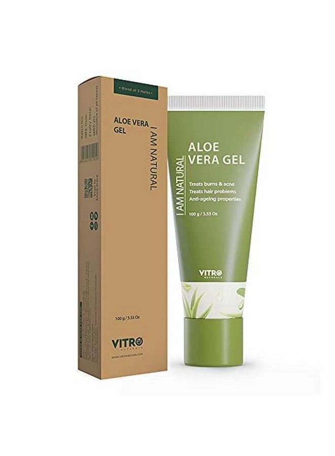 VITRO Pure Aloe Vera Gel 100 Gm For Skin And Hair With Vitamin E (Paraben Free) I Am Naturals - Image 2