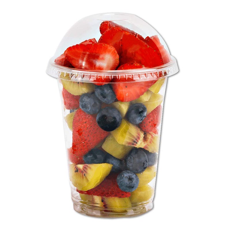 12 oz Clear Plastic Cups with Dome Lids No Hole  30 Sets PET Disposable Dessert Cup Parfait cup for Ice Cream Iced Cold Coffee Drinks Cupcake Fruit Cups for Kids bday Party with Nice Sealing