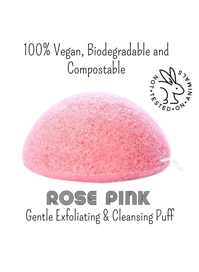 Boho Aromatic This Hippie Girl : Konjac Exfoliating Organic Facial Sponge : Plant Based Gentle Exfoliating Face Scrubbie : Oil Control Sponge : Rose Pink (Pink) - Image 3