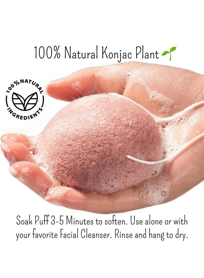 Boho Aromatic This Hippie Girl : Konjac Exfoliating Organic Facial Sponge : Plant Based Gentle Exfoliating Face Scrubbie : Oil Control Sponge : Rose Pink (Pink) - Image 5