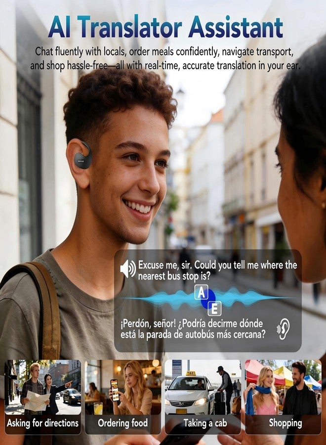 ميني سو سماعات أذن MINISO X15 PRO للترجمة الفورية، سماعات بلوتوث جديدة لعام 2026، تدعم 165 لغة ولهجة، ترجمة صوتية ثنائية الاتجاه مع تطبيق SAYMI، موسيقى، مكالمات، مذكرات صوتية، مثالية للسفر والتعلم - Image 2