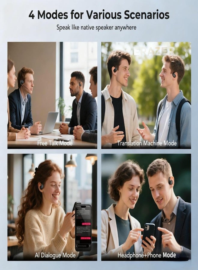 ميني سو سماعات أذن MINISO X15 PRO للترجمة الفورية، سماعات بلوتوث جديدة لعام 2026، تدعم 165 لغة ولهجة، ترجمة صوتية ثنائية الاتجاه مع تطبيق SAYMI، موسيقى، مكالمات، مذكرات صوتية، مثالية للسفر والتعلم - Image 5