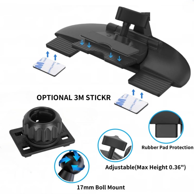 Epronic CD Slot Mount for Carplay Screen 17mm Ball Adapter with 4-Button Lock Compatible with 7-10.26 Inch Portable Car Play Baby Camera Monitors Cell Phone Replacement Cd Mount - Image 5