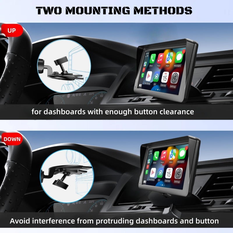 Epronic CD Slot Mount for Carplay Screen 17mm Ball Adapter with 4-Button Lock Compatible with 7-10.26 Inch Portable Car Play Baby Camera Monitors Cell Phone Replacement Cd Mount - Image 3