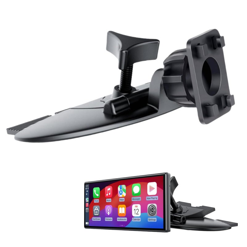 Epronic CD Slot Mount for Carplay Screen 17mm Ball Adapter with 4-Button Lock Compatible with 7-10.26 Inch Portable Car Play Baby Camera Monitors Cell Phone Replacement Cd Mount - Image 1