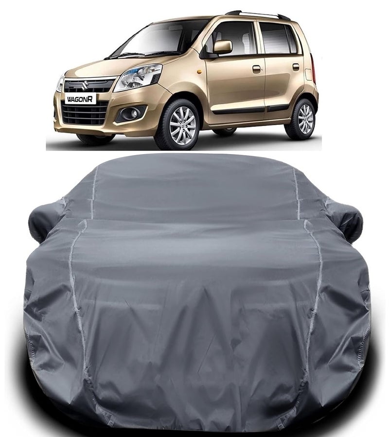 PODWILS WagonR Car Cover Waterproof/Water Resistant Car Cover for Wagon R with Triple Stitched Fully Elastic Ultra Surface Body Protection (Grey) - Image 1