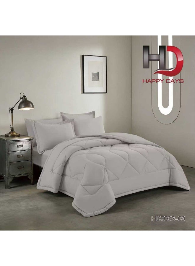 This grey duvet set from Donatella features a diamond-patterned quilted design. - Image 1