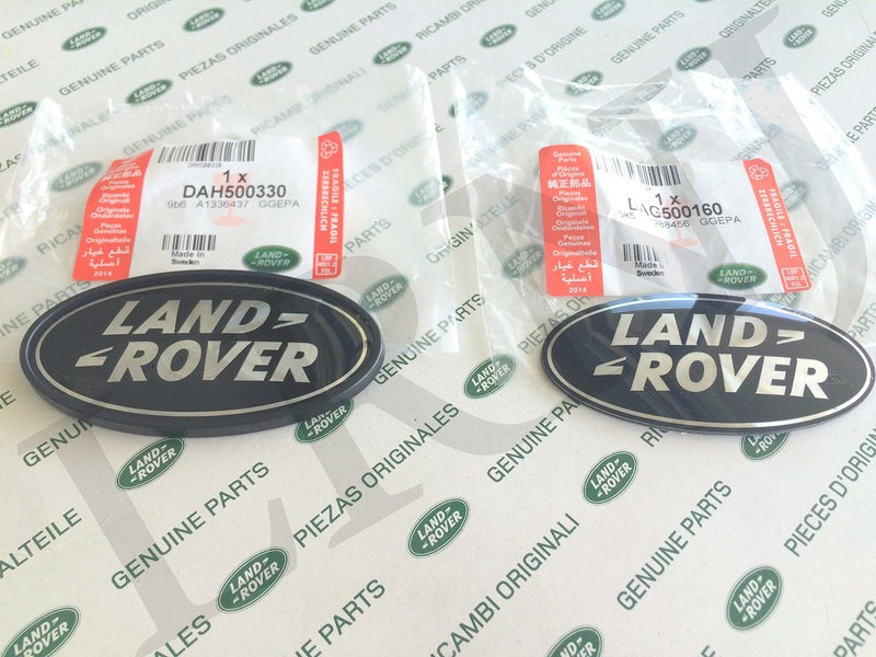 Land Rover About Oval Badges Black ON Silver -New Genuine Parts DAG500160 + DAH500330 - Image 4